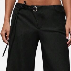 Elegant Black Women's lowrise wide leg Pants